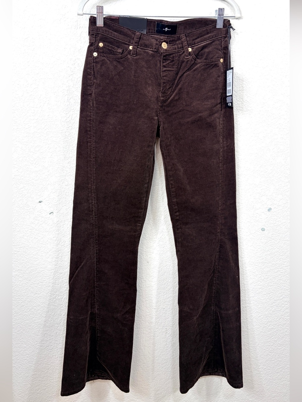 7 for All Mankind DOJO Tailorless Brown Corduroy Jeans - 26 x 32 NWT
